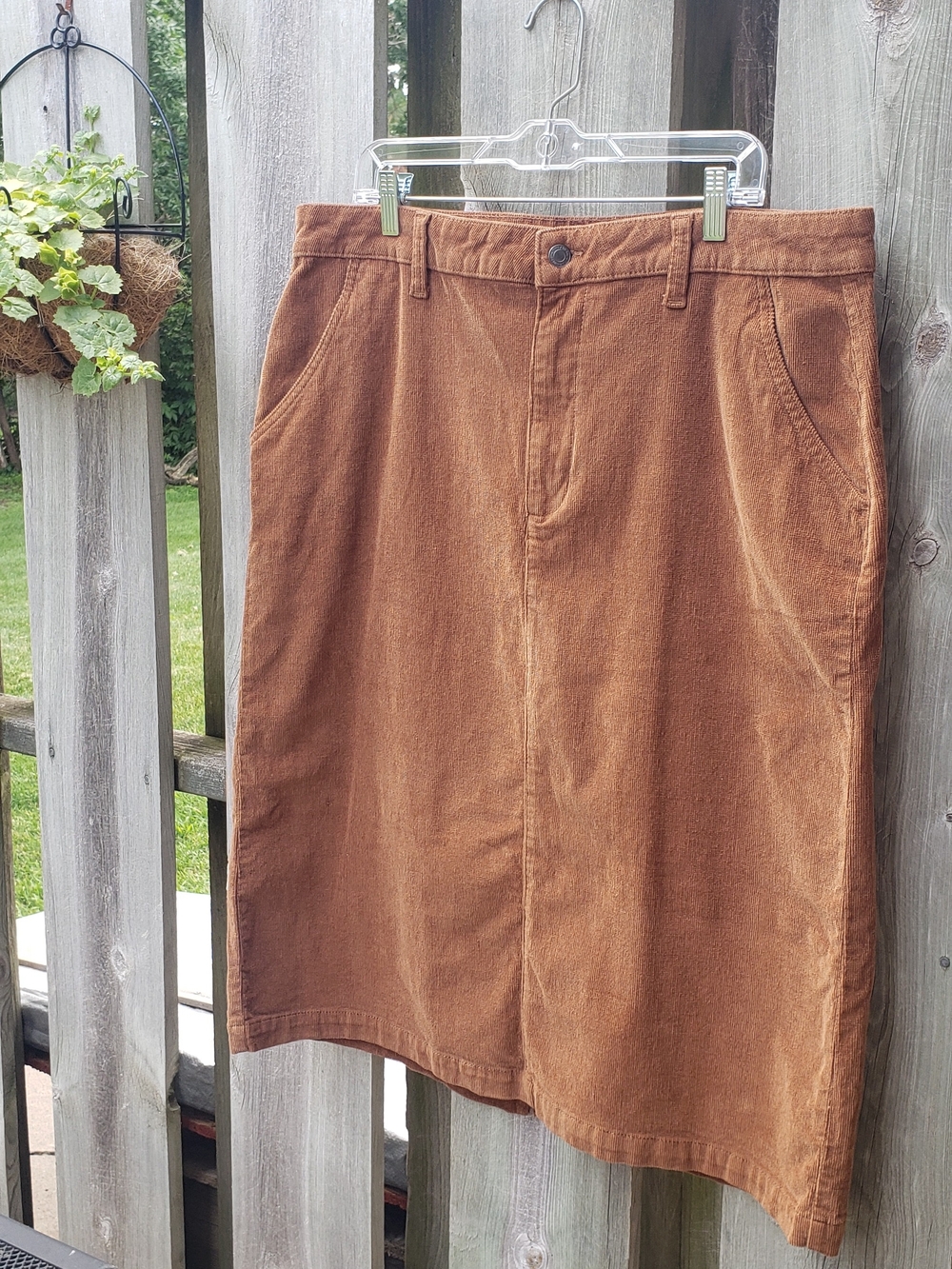 Time and Tru Brown Corduroy A-Line Skirt